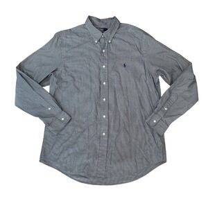 Polo Ralph Lauren Custom Fit Houndstooth Button Down Shirt Mens 17/43‎ Classic